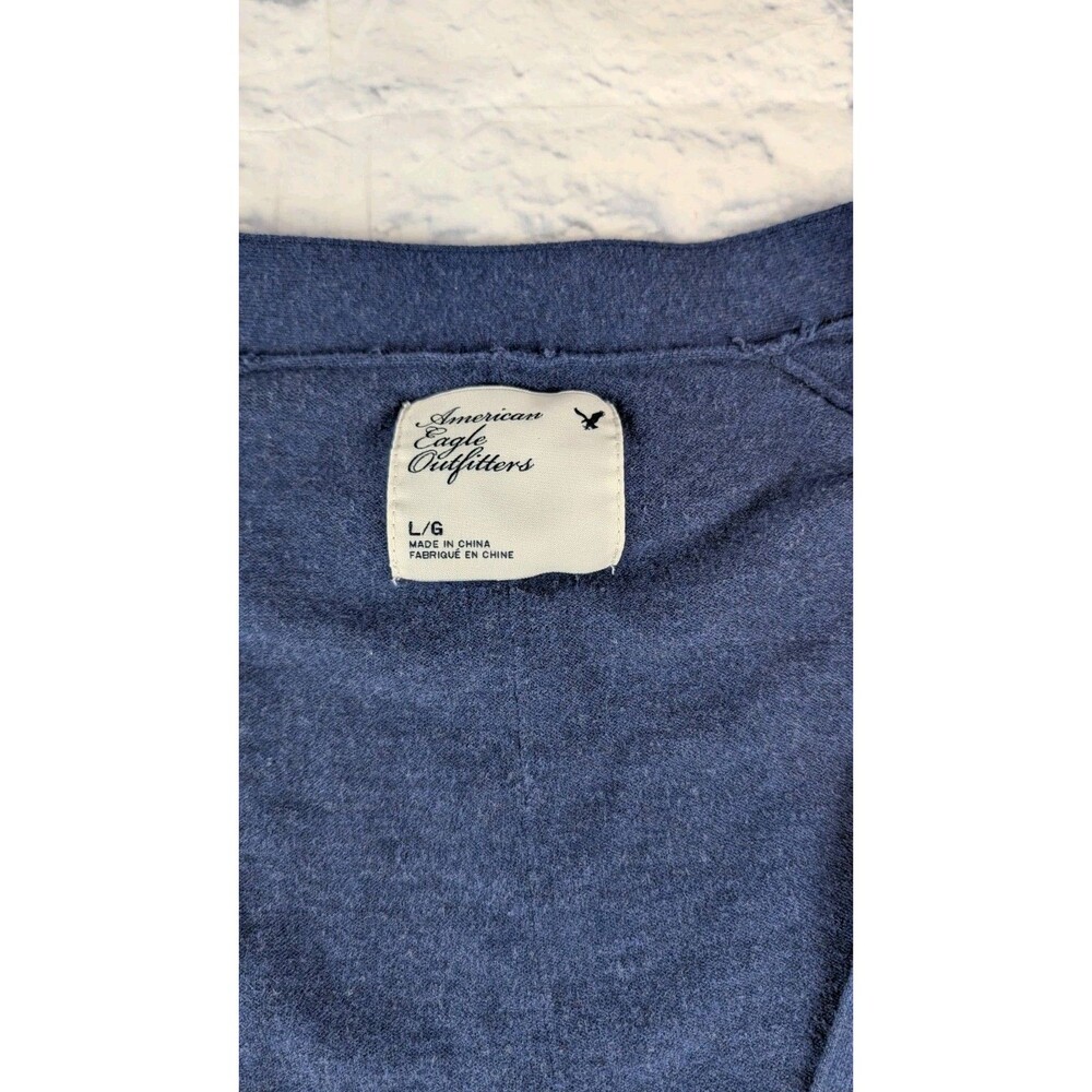 American Eagle Soft and Sexy Cropped Cardigan Sweater Womens Large Button Front - Picture 3 of 6